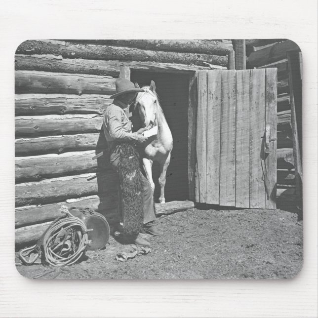 Cowboy, der einen Brief liest Mousepad (Vorne)