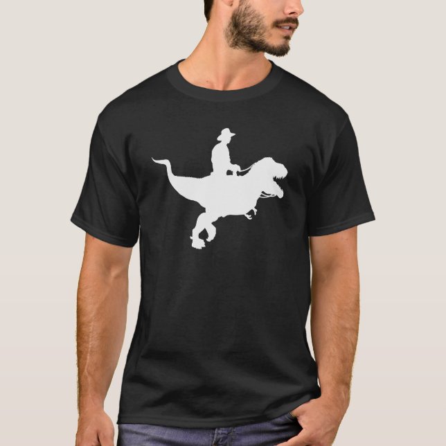 Cowboy, der T-Rex T - Shirt reitet (Vorderseite)