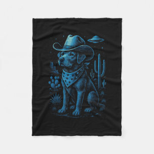 Cowboy Dog Labrador Retriever Alien Western Wüste Fleecedecke