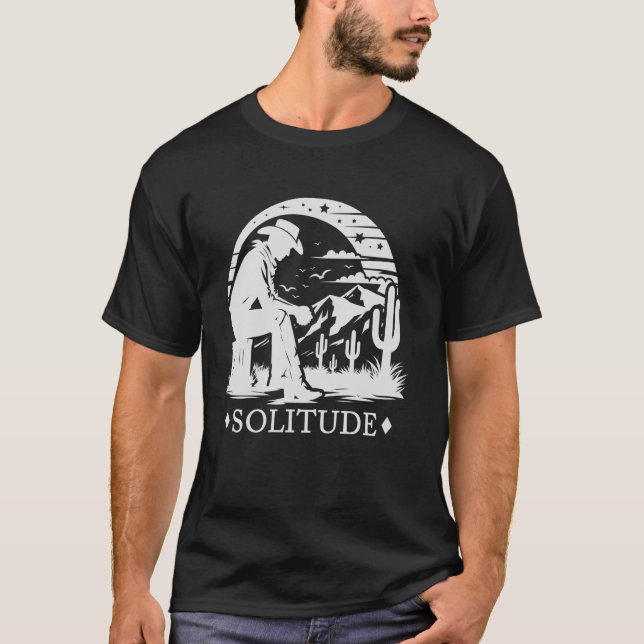 Cowboy Einsamkeit, Western Desert Grafik T-Shirt,  T-Shirt (Vorderseite)