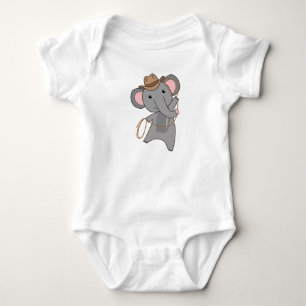 Cowboy-Elefant-Elefant-Safari-Lasso-Western Baby Strampler
