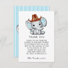 Cowboy Elephant Baby Dusche Danke Karten