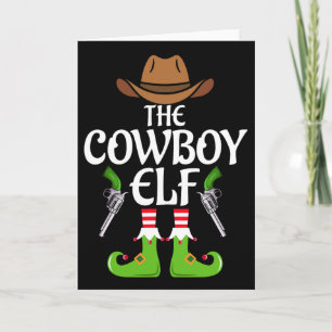 Cowboy Elf Matching Family Group Weihnachtsfeierta Karte