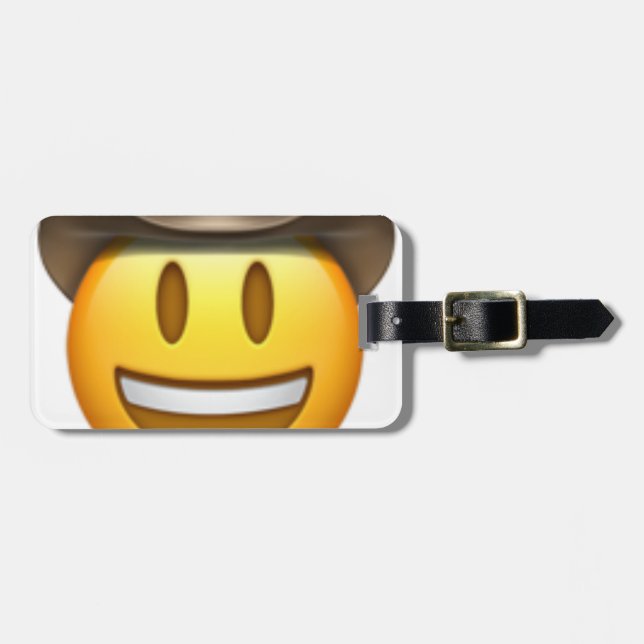 Cowboy emoji Gesicht Gepäckanhänger (Vorderseite horizontal)