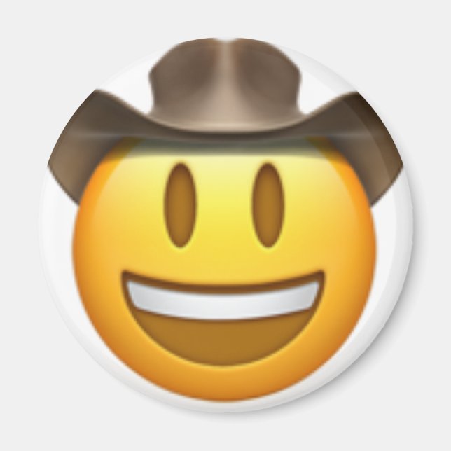 Cowboy-Emoji-Gesicht Magnet (Vorne)