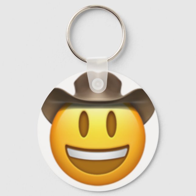 Cowboy-Emoji-Gesicht Schlüsselanhänger (Vorderseite)