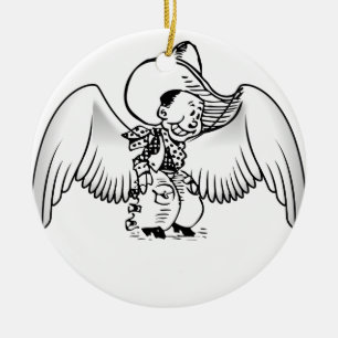Cowboy Engel Keramikornament