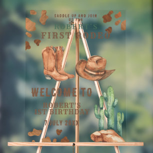 COWBOY erste Geburtstagsfeier Acrylschild