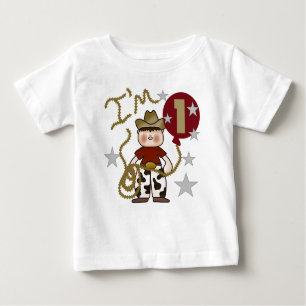 Cowboy-erster Geburtstag Baby T-shirt