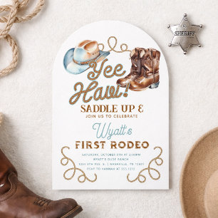 Cowboy erstes Rodeo 1. Geburtstag Einladung