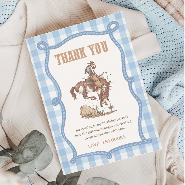 Cowboy Erstes Rodeo Geburtstags-Dankeskarten (Von Creator hochgeladen)
