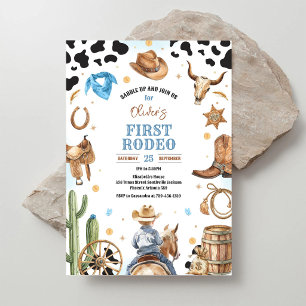 Cowboy erstes Rodeo Wild West 1. Geburtstag  Einladung