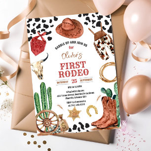 Cowboy erstes Rodeo Wild West 1. Geburtstag Einladung