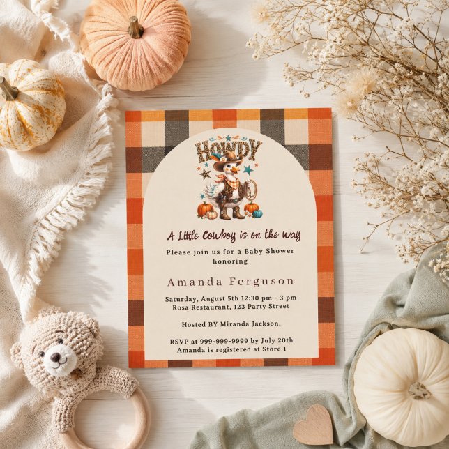 Cowboy-Fall-Western-Gans-Baby-Shower-Einladung (Von Creator hochgeladen)