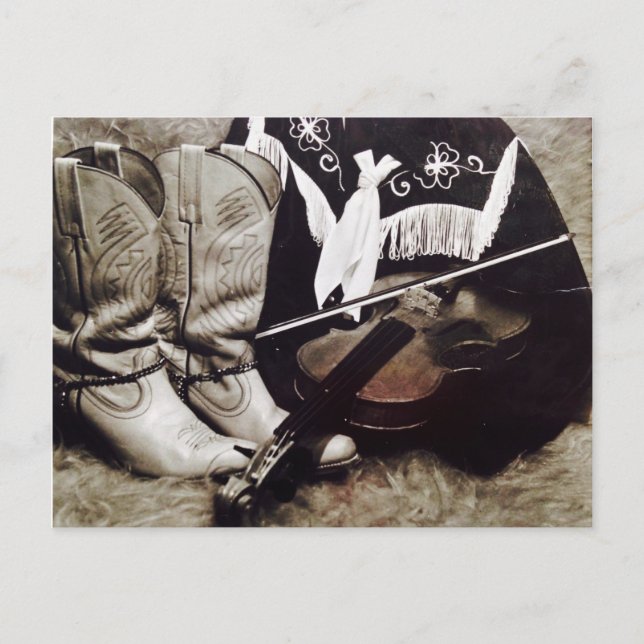 Cowboy Fiddler Postkarte (Vorderseite)