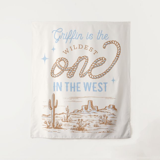 Cowboy First Birthday Tapestry Wandteppich (Vorderseite)