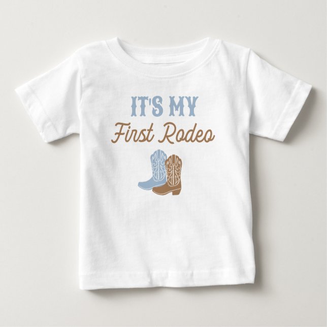 Cowboy First Rodeo Birthday Baby T-shirt (Vorderseite)