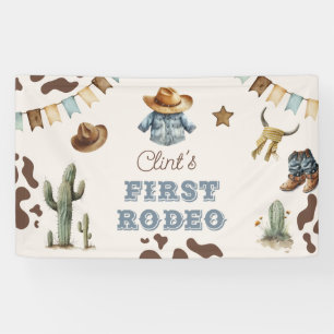 Cowboy First Rodeo Terracotta 1. Geburtstagsfeier Banner