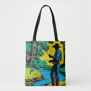 Cowboy-Fischer am Flussufer