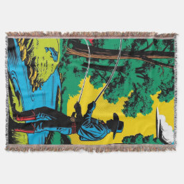 Cowboy Fisherman on River Bank  Decke