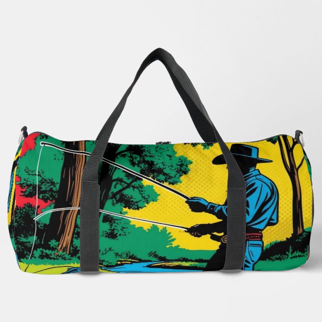 Cowboy Fisherman on Riverbank Duffle Bag (Vorderseite)