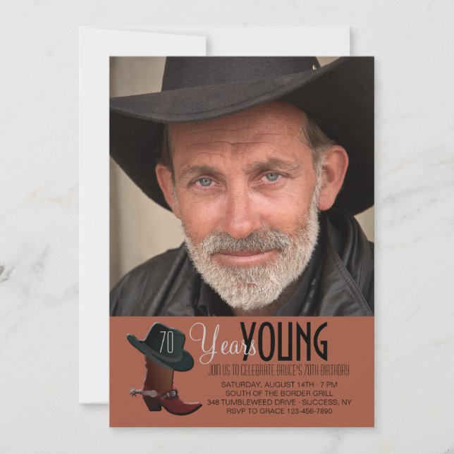 Cowboy-Foto Einladung (Vorderseite)