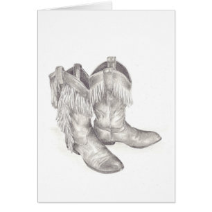 Cowboy Fringed Boots Grußkarte