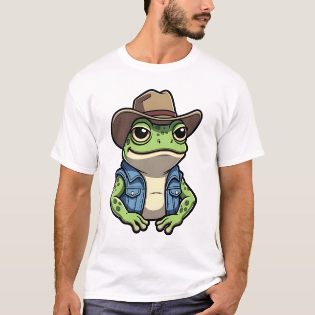 Cowboy-Frosch mit Jehkweste T-Shirt (Vorderseite)