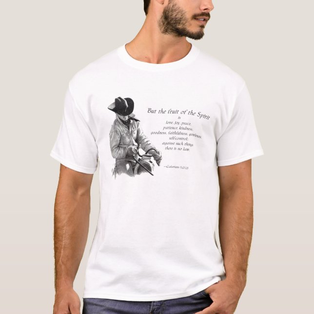 COWBOY: FRUCHT DES GEISTES: BLEISTIFT-KUNST T-Shirt (Vorderseite)