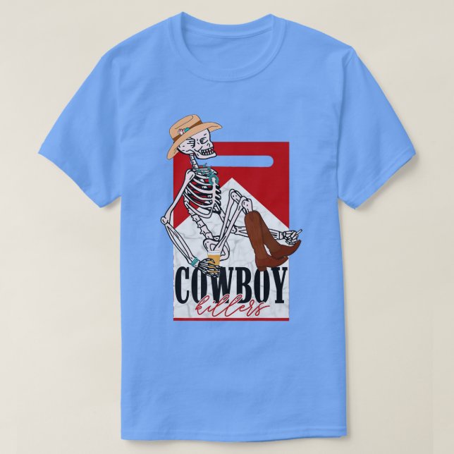 Cowboy Funny Cowboy Skeleton Western Südliche Lieb T-Shirt (Design vorne)