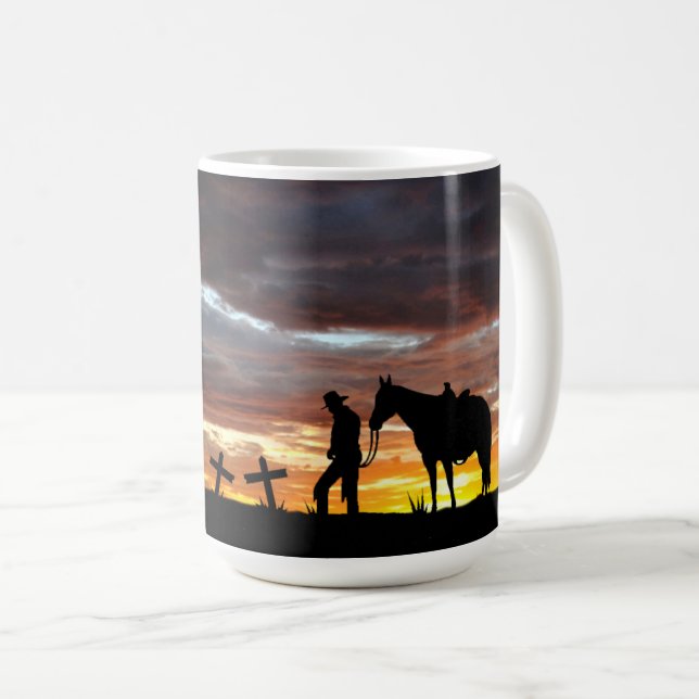 Cowboy Gebet Kaffeemaschine Tasse (VorderseiteRechts)