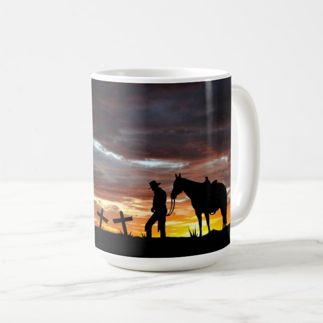 Cowboy Gebet Kaffeemaschine Tasse (VorderseiteRechts)