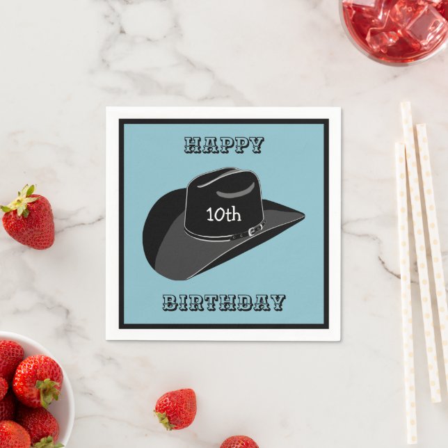 Cowboy-Geburtshut Serviette (Beispiel)