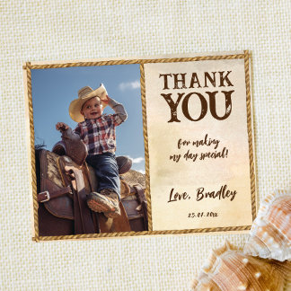 Cowboy Geburtstag erste Rodeo Foto Dankeschön Kart