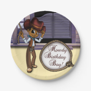 "Cowboy-Geburtstags-Papier-Teller 7" Pappteller