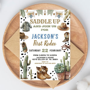 Cowboy-Geburtstagseinladung Western-Themen-Einladu Einladung