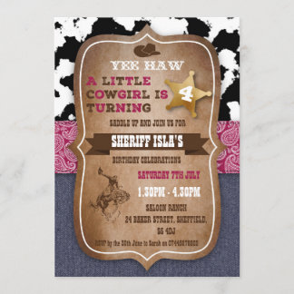 Cowboy-Geburtstagsfeier Einladung