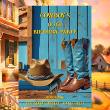 Cowboy-Geburtstagsfeier Scheune Stiefel Hut blau b