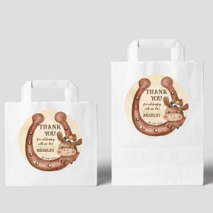 Cowboy Geburtstagsjungpferd in einem Hut Runder Aufkleber