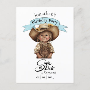 Cowboy Geburtstagskarte für einen Jungen Postkarte