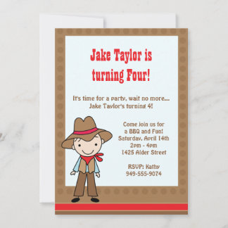 Cowboy-Geburtstagsparty-Einladung Einladung