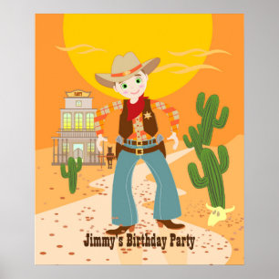Cowboy-Geburtstagsparty Poster
