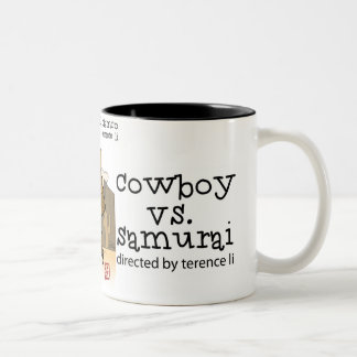 Cowboy gegen Samurai-Tasse Zweifarbige Tasse