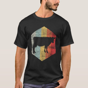 Cowboy-Geschenke Vintage-Landwirt Tier Retro-Kuh T-Shirt