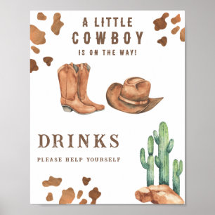 Cowboy - Getränke helfen sich selbst Poster