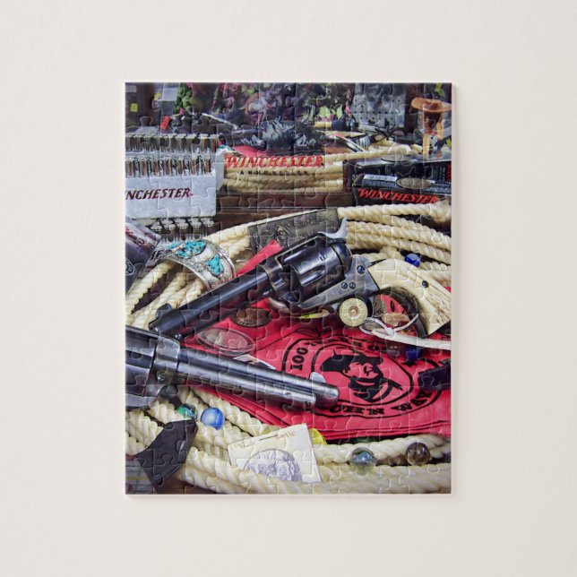 Cowboy-Gewehre und Sammlerstücke Puzzle (Vertikal)