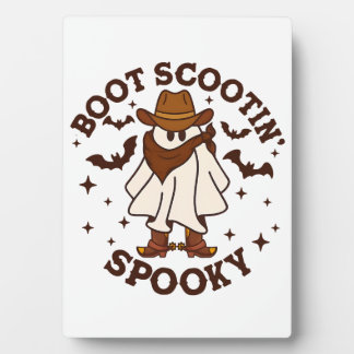 Cowboy Ghost Cowhide Boot Scooting Spooky Western Fotoplatte