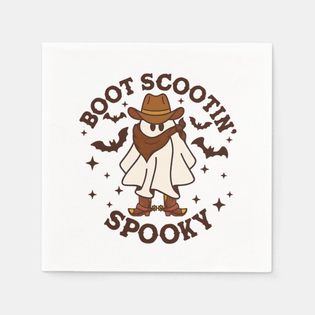 Cowboy Ghost Cowhide Boot Scooting Spooky Western Serviette (Vorderseite)