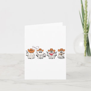 Cowboy Ghost Halloween Ghoul Design Funny Cowgirl Karte