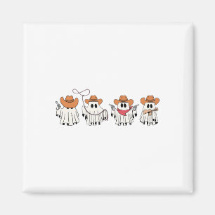 Cowboy Ghost Halloween Ghoul Design Funny Cowgirl Magnet